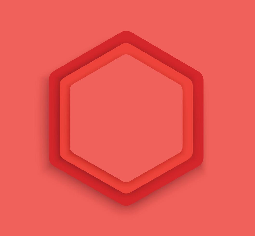 röd hexagon bakgrund mall vektor