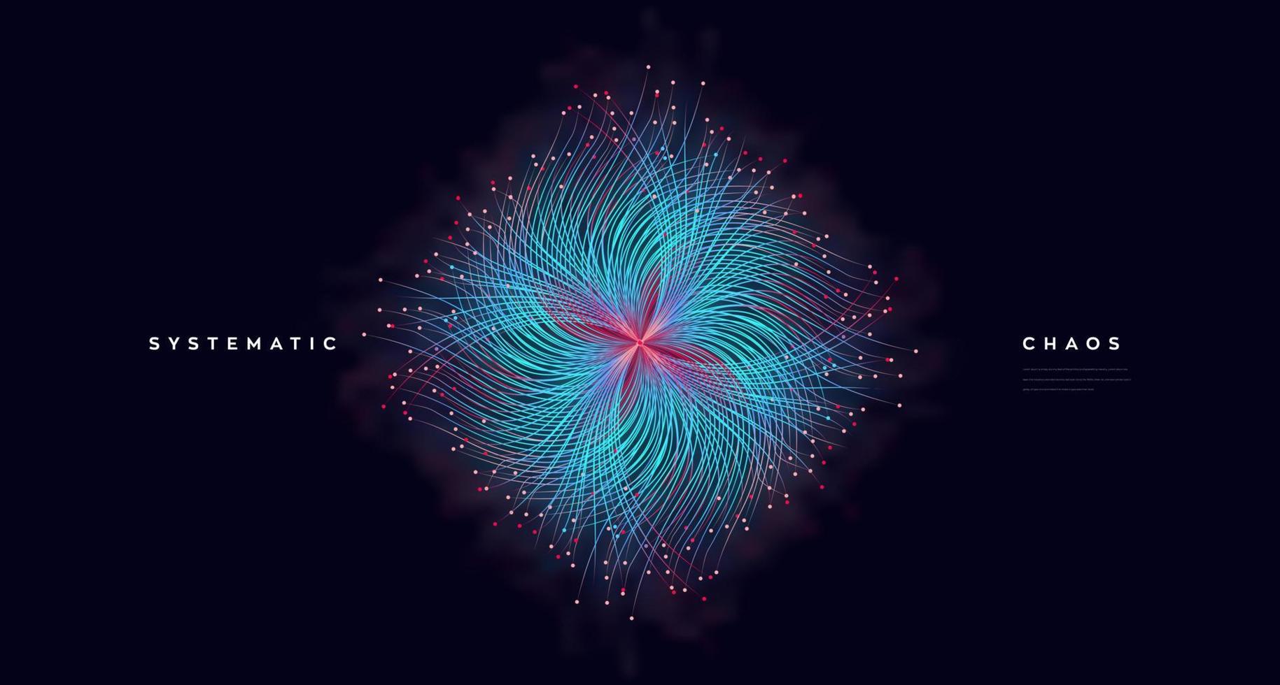 abstraktes glühendes hintergrundelement der faseroptik. kleine Partikel streben aus der Mitte. vektorillustrationsgebrauch für quantentechnologie, digital, wissenschaft, musik, kommunikation. vektor