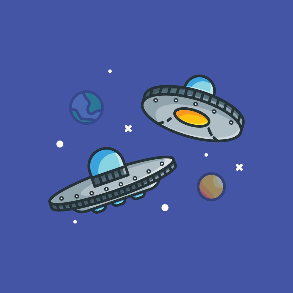 ufo-cartoon-illustrationen vektor