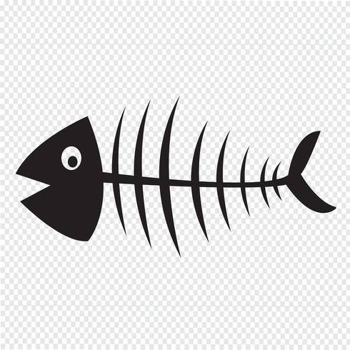 Fisk skelett symbol tecken vektor