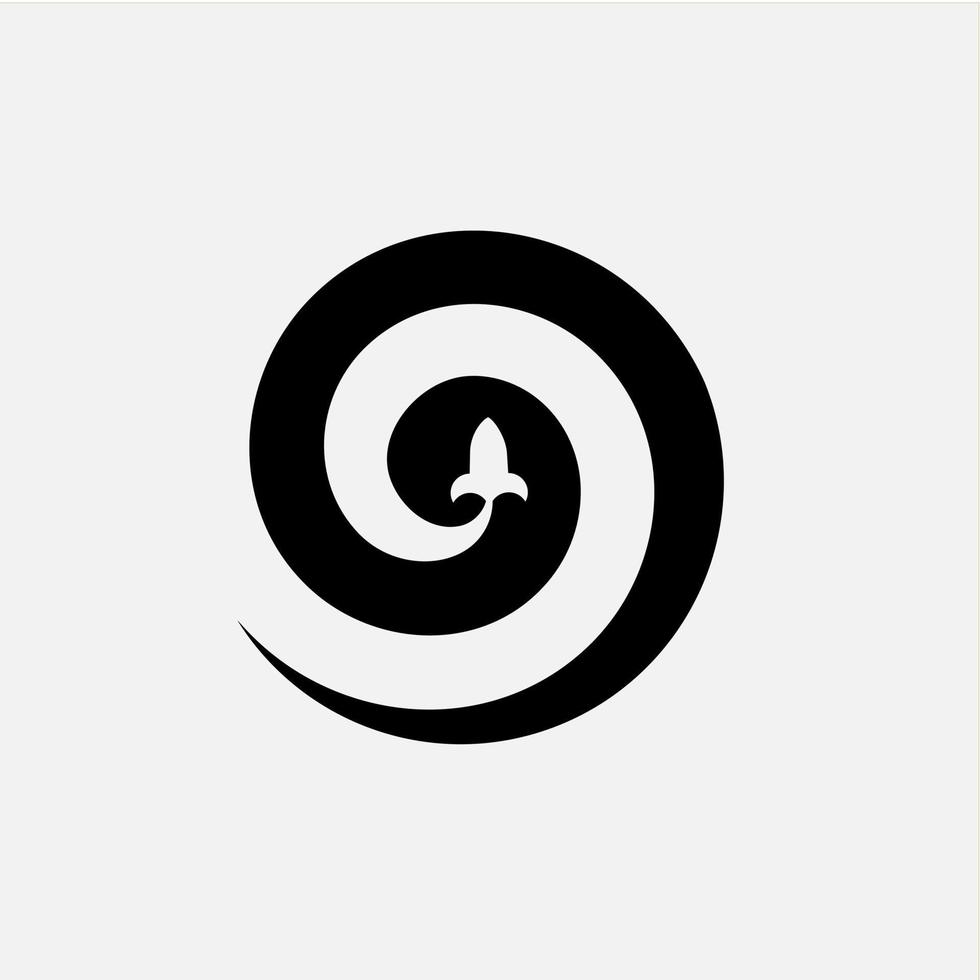 spiral och raket logotyp ikon vektor formgivningsmall