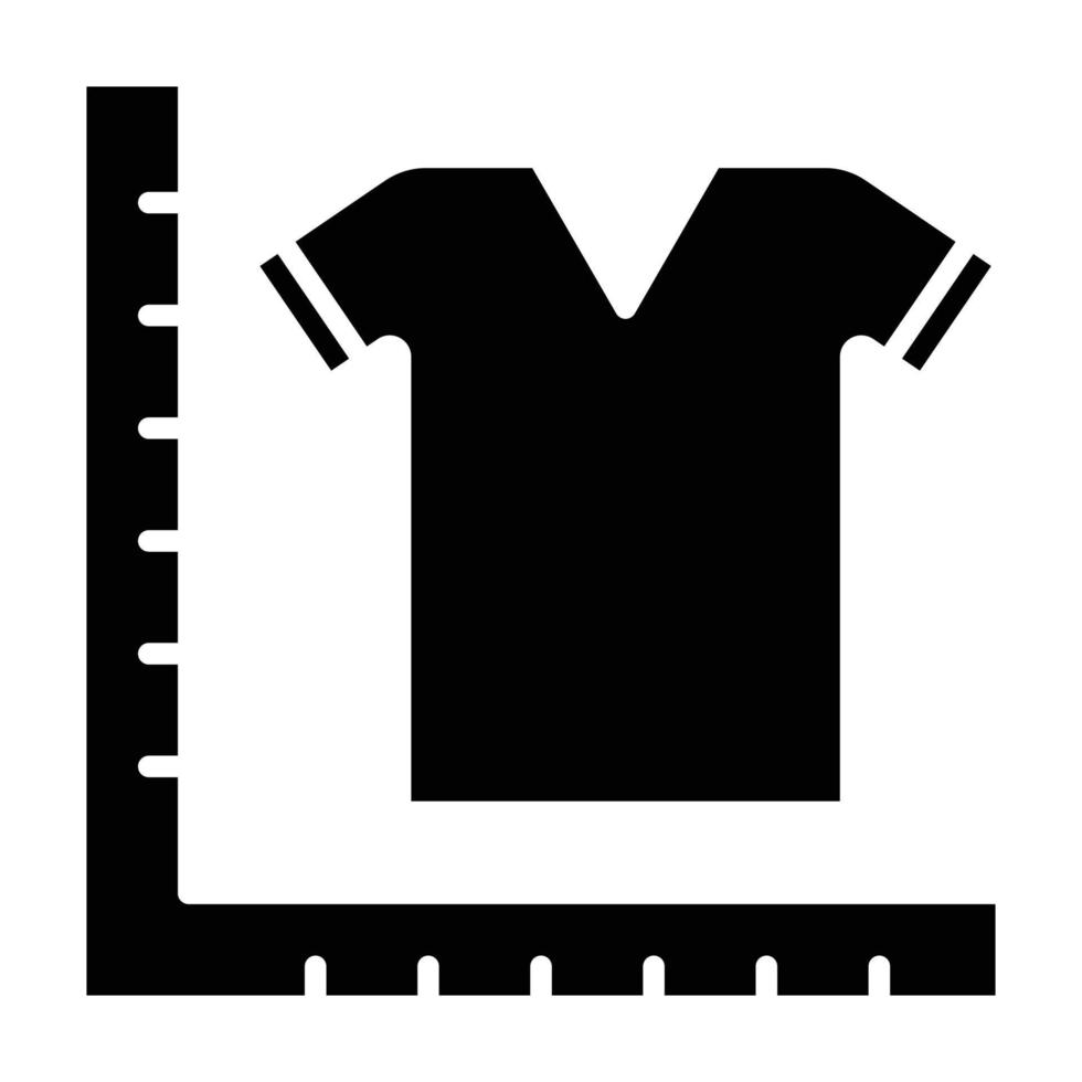 Symbol für die Glyphe zur Messung der Kleidung vektor