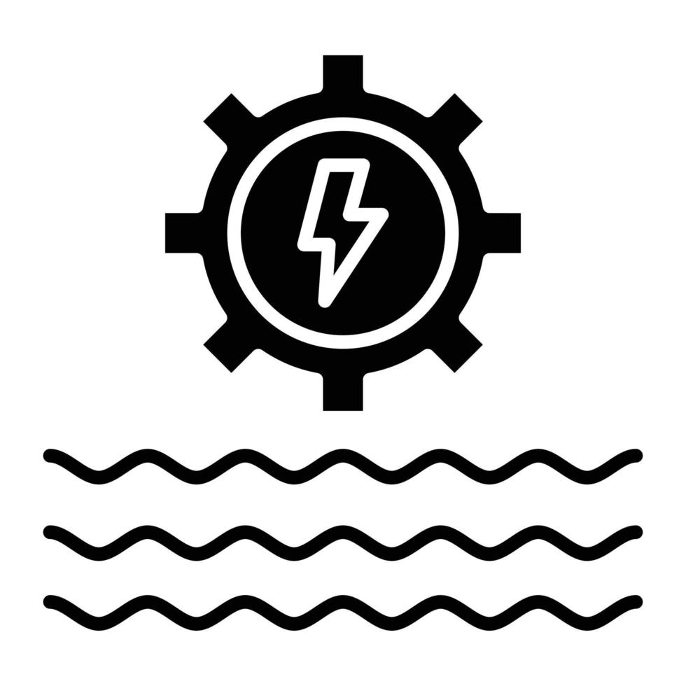 Glyphen-Symbol für Wasserkraft vektor