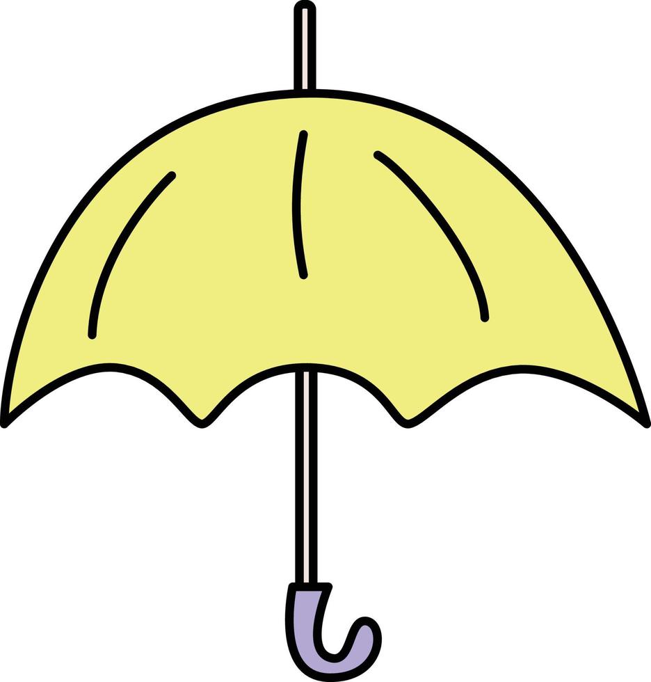 Gelb geöffneter Regenschirm für Kinder. Vektorillustration für Kinder vektor