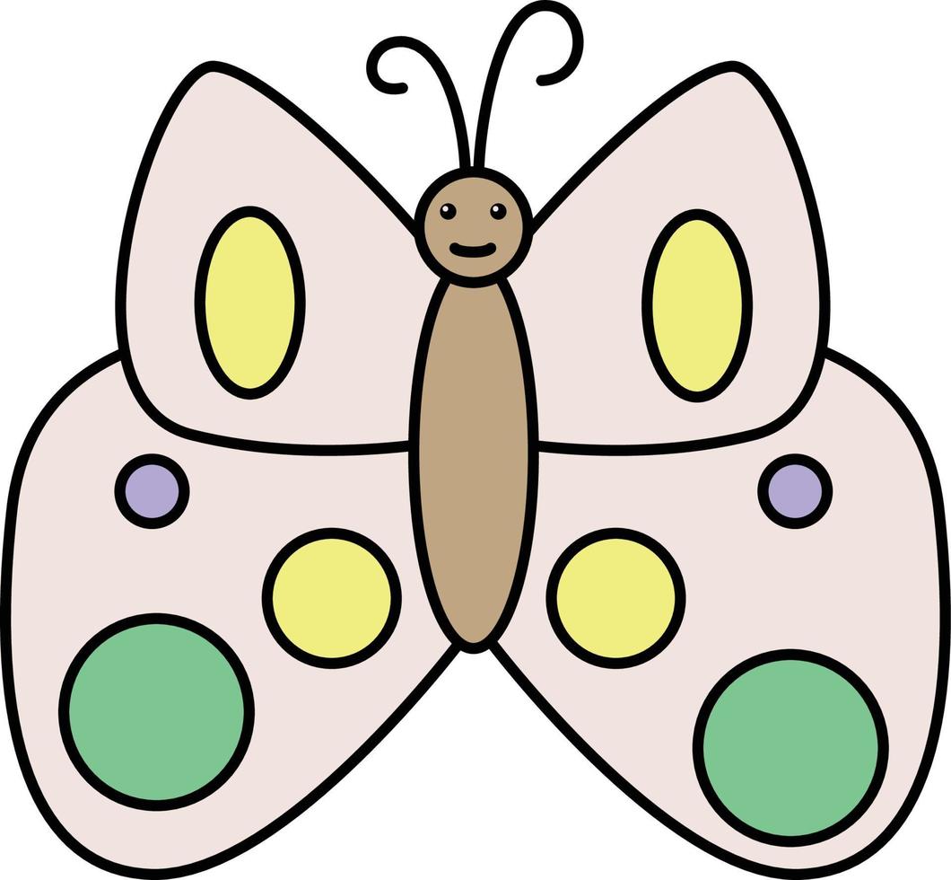 mehrfarbiger Schmetterling. Baby-Vektor-Illustration vektor