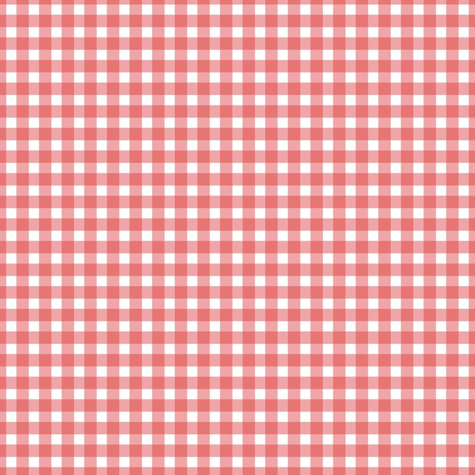 Gingham-Muster Nahtloser karierter Wiederholungsvektor in Rot und Weiß. design für druck, tartan, geschenkpapier, textilien, karierter hintergrund für tischdecke vektor