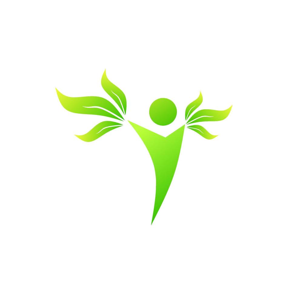 Illustration Vektorgrafiken von Vorlage Logo Menschen mit Händen formen Blätter perfekt für Logo-Ökologie vektor