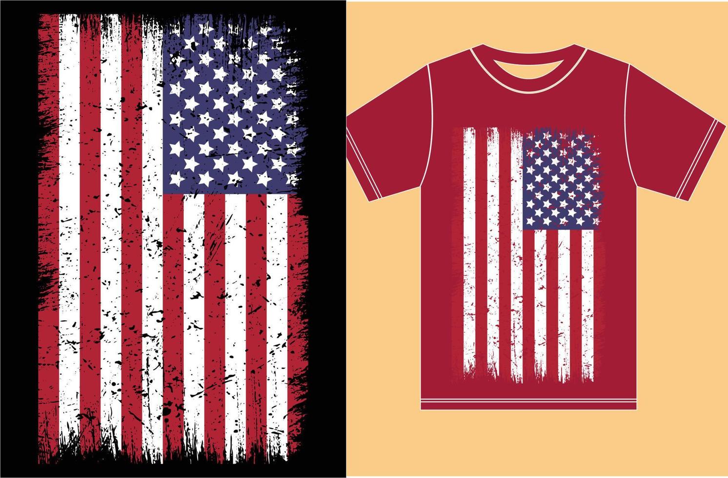 amerikanska flaggan med t-shirt design. vektor