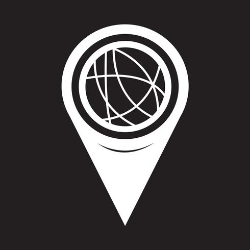 Kartenzeiger Global Social Network Icon vektor