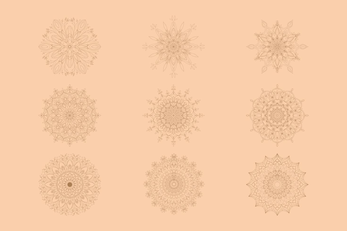 uppsättning mandalas för målarbok. dekorativa runda ornament. mönster för antistressterapi. väv designelement. yoga logotyper, bakgrunder för meditation affisch. ovanlig blomform. orientalisk vektor