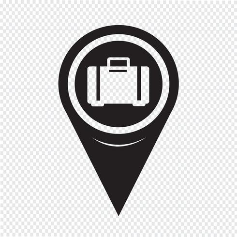 Map Pointer Bagage Icon vektor