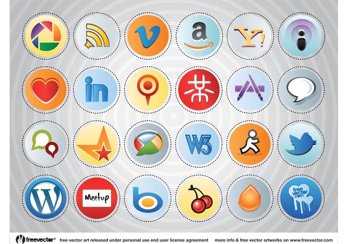 Social media icon set vektor