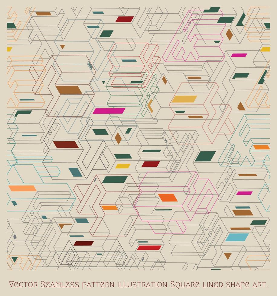 vektor nahtlose musterillustration quadrat gesäumte form kunst