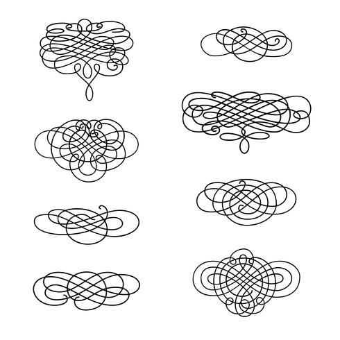 Vektorsatz kalligraphische Gestaltungselemente und Seitendekorationen vektor