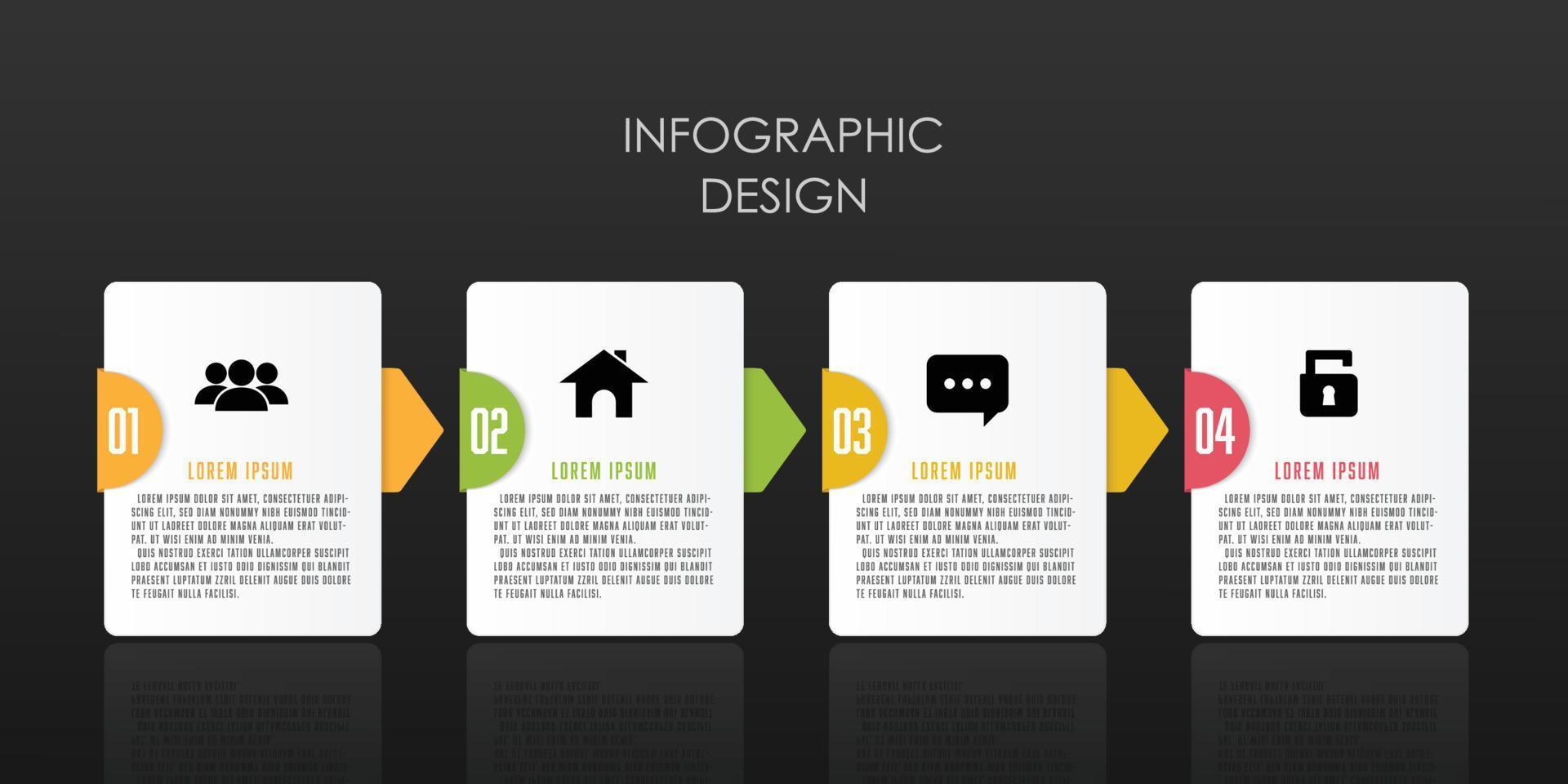 vektor infographic formgivningsmall med ikonen business 4step.