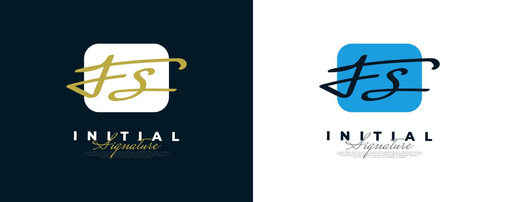 initial f and s logotypdesign i elegant och minimalistisk handstil. fs signaturlogotyp eller symbol för bröllop, mode, smycken, boutique och affärsidentitet vektor