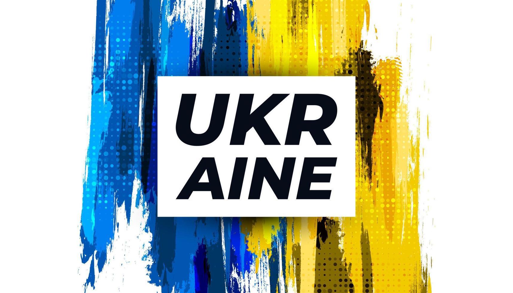 ukrainska flaggan med borste koncept och halvtonseffekt. Ukrainas flagga i grunge stil. ukrainsk bakgrund med handmålade koncept vektor