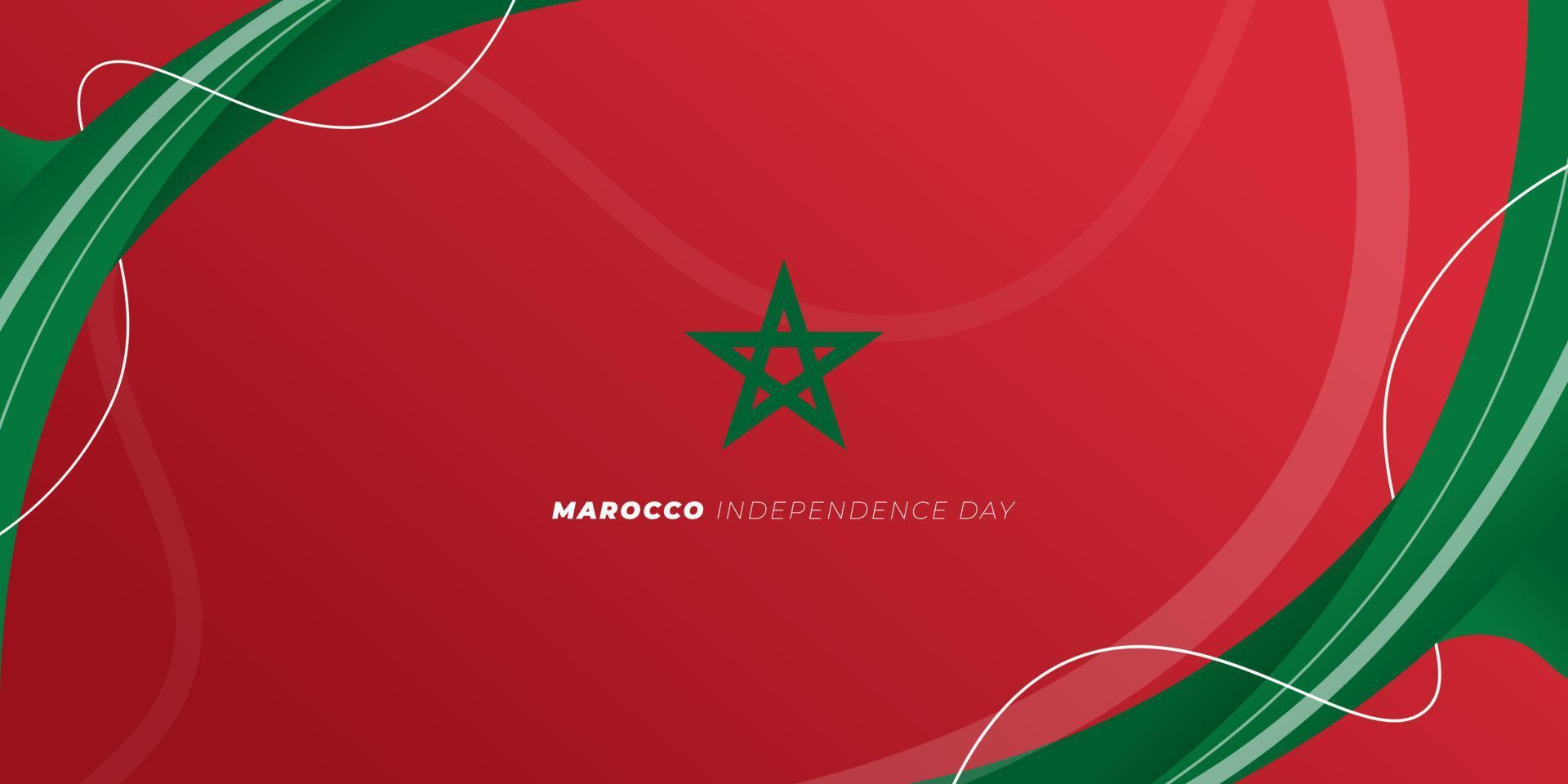 Marocko självständighetsdagen bakgrund med abstrakt design. röd och grön bakgrundsdesign. vektor
