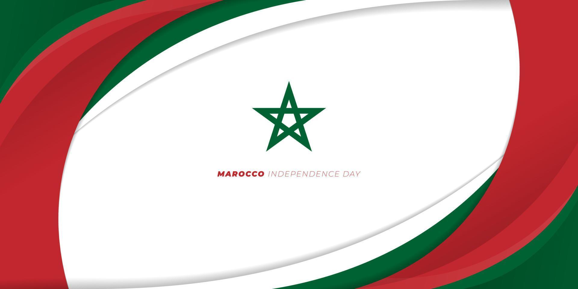 Marockos självständighetsdag vit bakgrund med grön stjärna design. vit, röd och grön bakgrundsdesign. vektor
