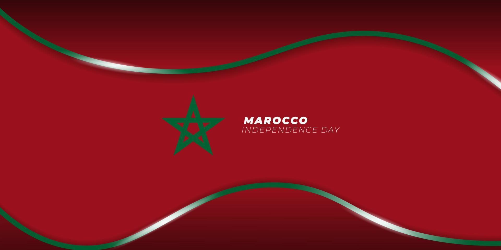 marokko unabhängigkeitstag hintergrund mit grünem stern für marokko flagge. rotes und grünes Hintergrunddesign. vektor