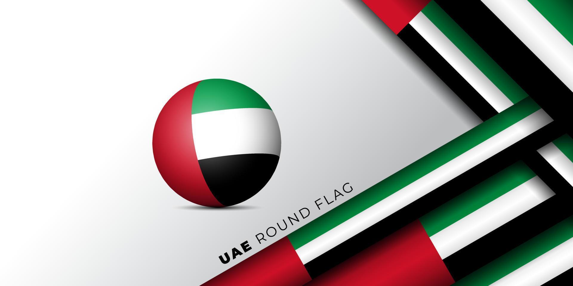 uni arabische emirate hintergrund mit rundem flaggendesign vektor