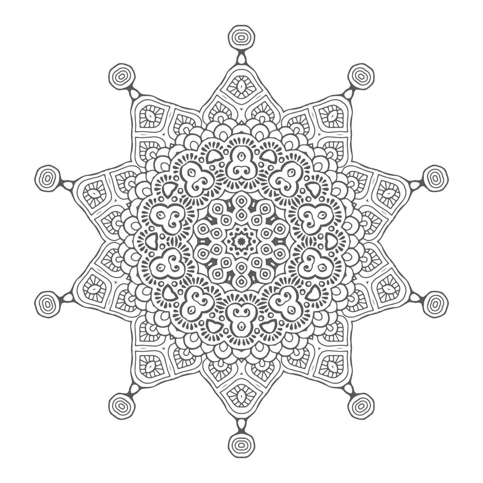 elegantes Linienkunst-Mandala-Design vektor