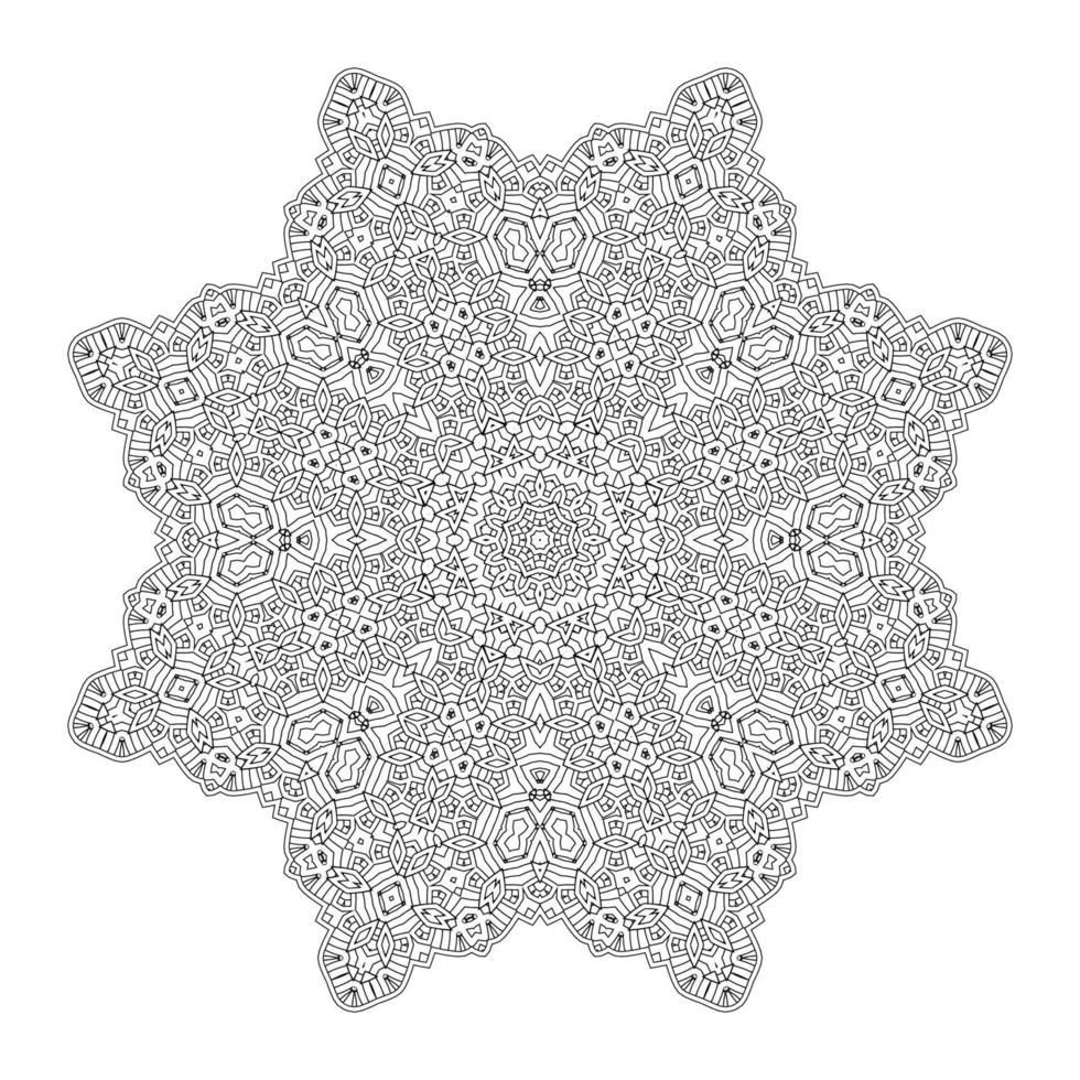 vacker linjekonst mandala design vektor