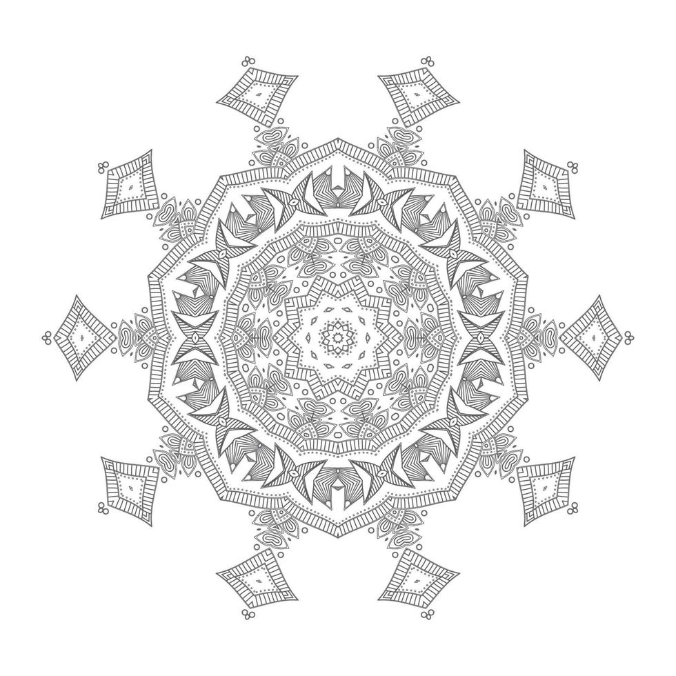 schöner Linienkunst-Mandala-Vektor für Design vektor