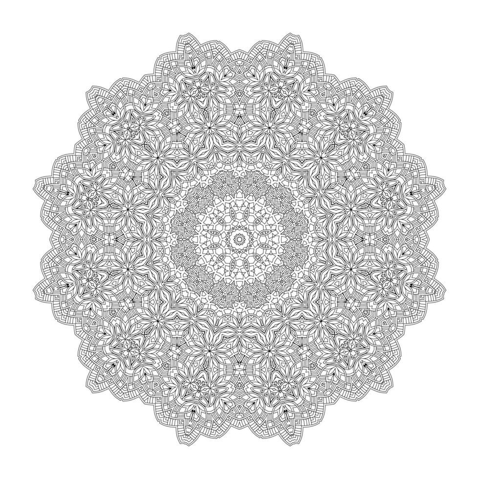 schönes Linienkunst-Mandala-Design vektor