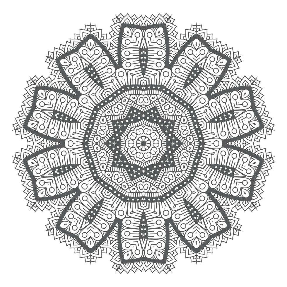 schöne Linie Kunst-Mandala-Vektor vektor