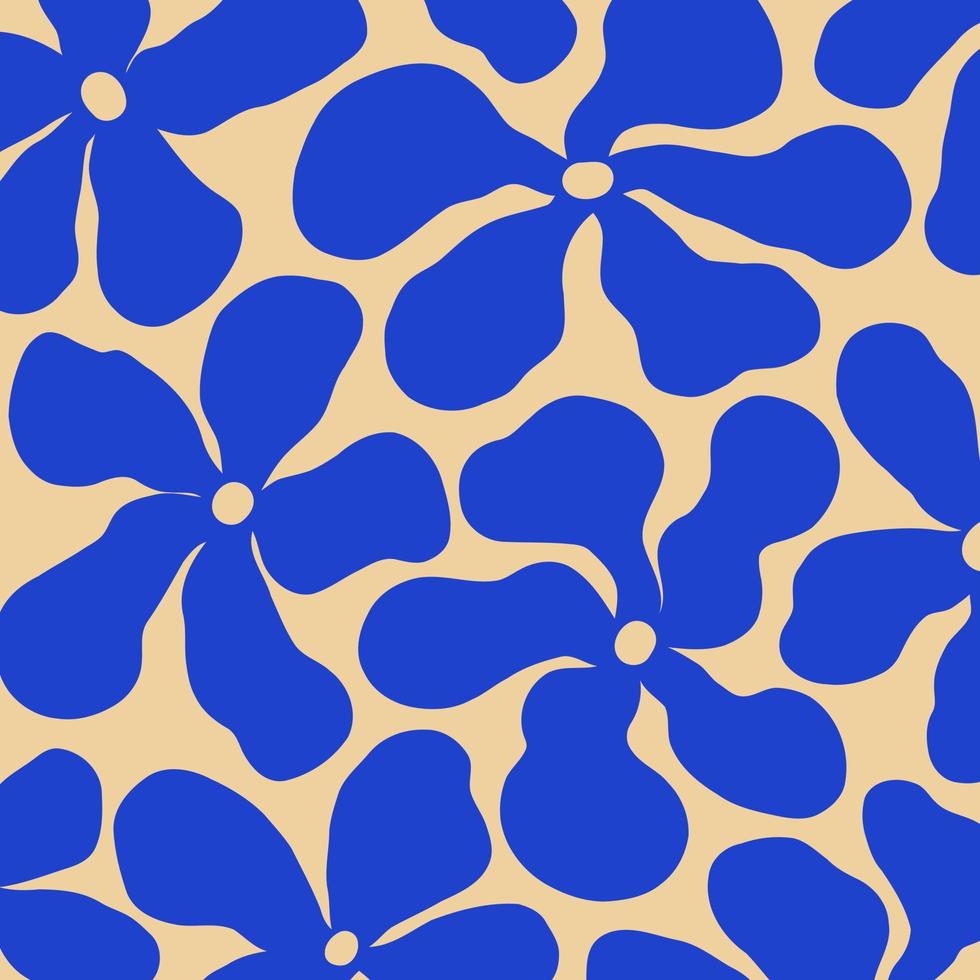 Blaue, minimalistische Flower Power aus der Mitte des Jahrhunderts vektor