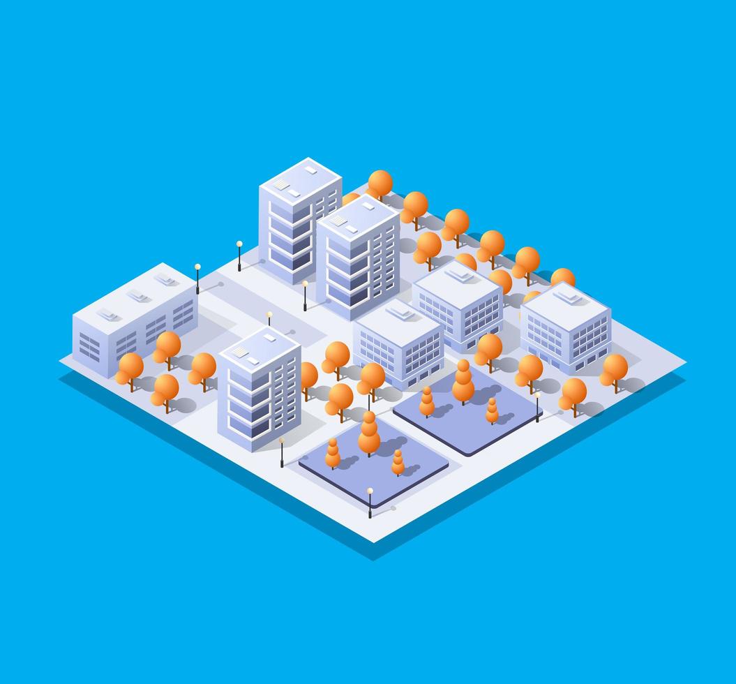 arkitektur vektor illustration stad för företag bakgrund med isometrisk skyskrapa