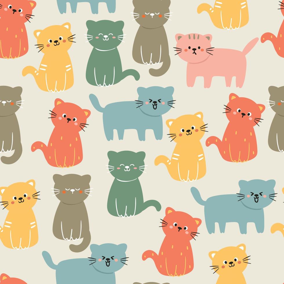 nahtlose Muster Handzeichnung Katze. für Kinder Tapeten, Stoffdruck, Textil, Geschenkpapier vektor