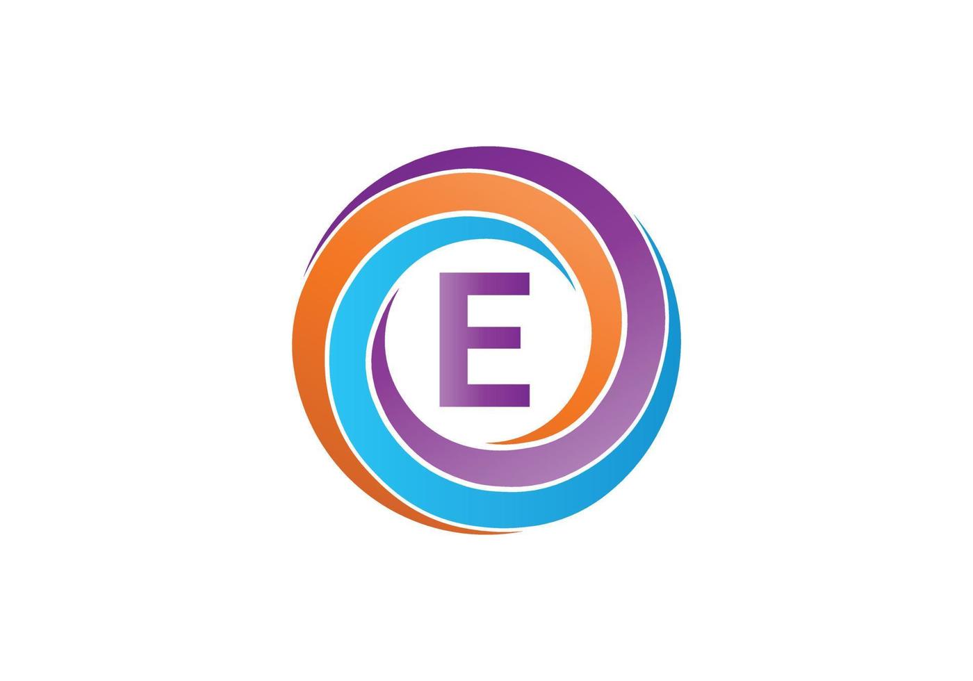 Dies ist ein abgerundetes Logo-Design mit Buchstabe E vektor