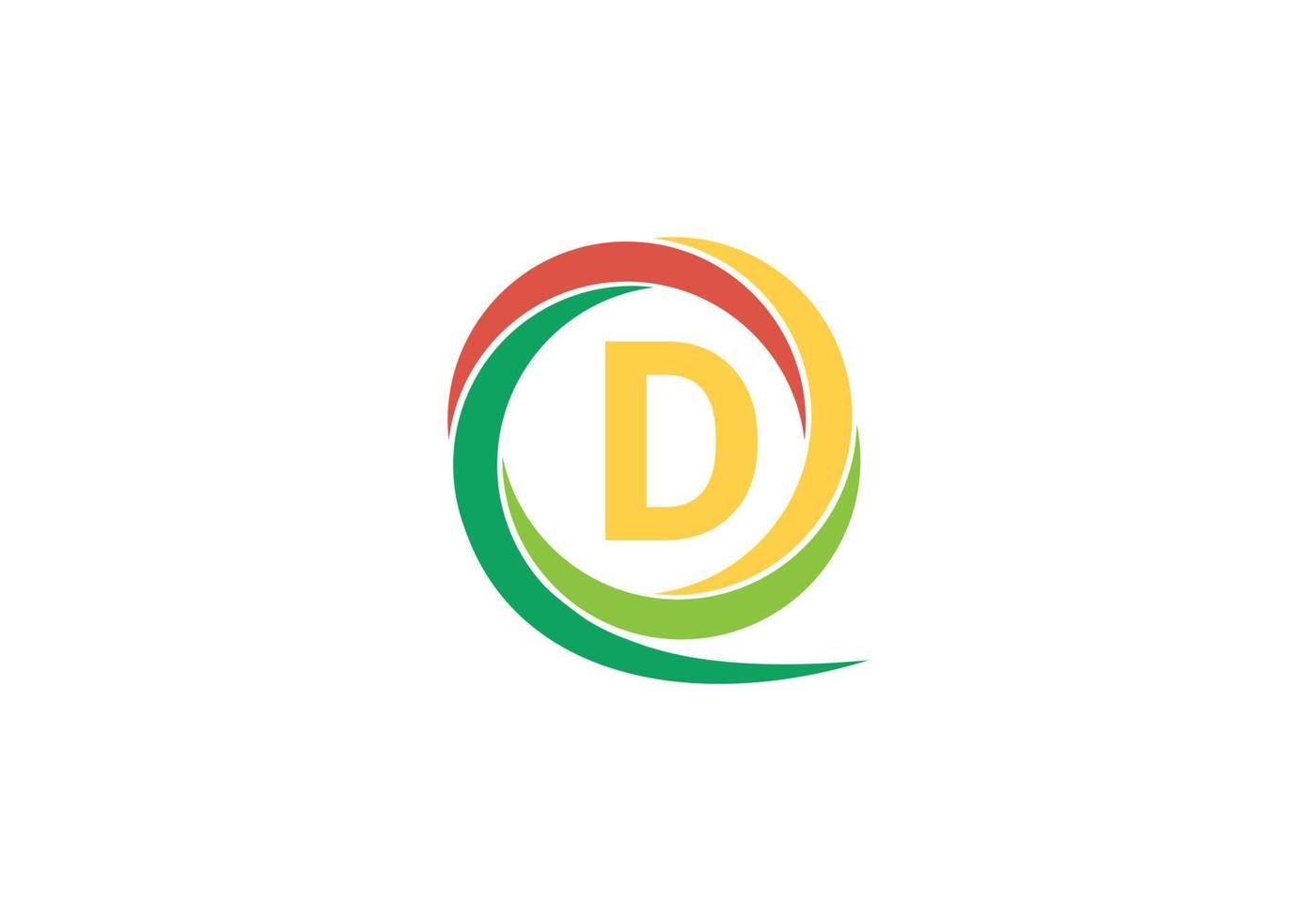Dies ist ein abgerundetes Logo-Design mit Buchstabe D. vektor