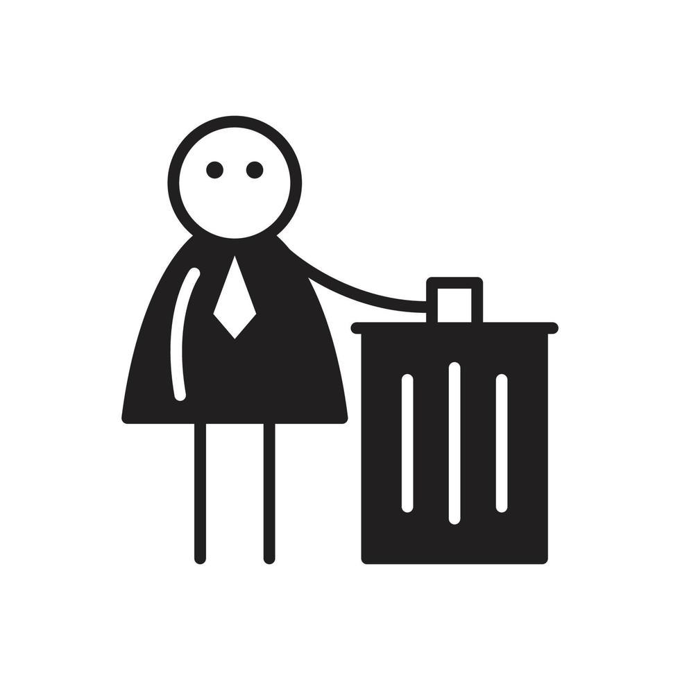 affärsman stick figure och bin illustration vektor