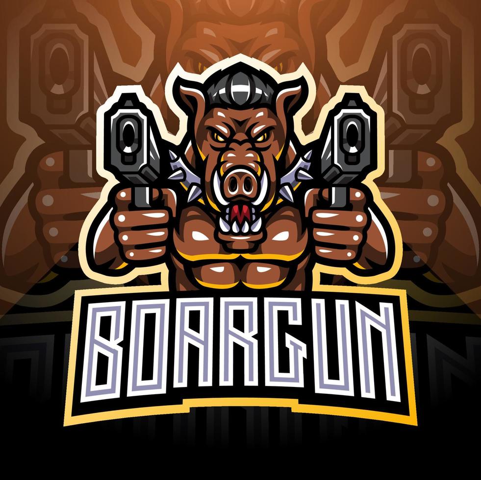 Razorback Gunners Esport-Maskottchen-Logo vektor