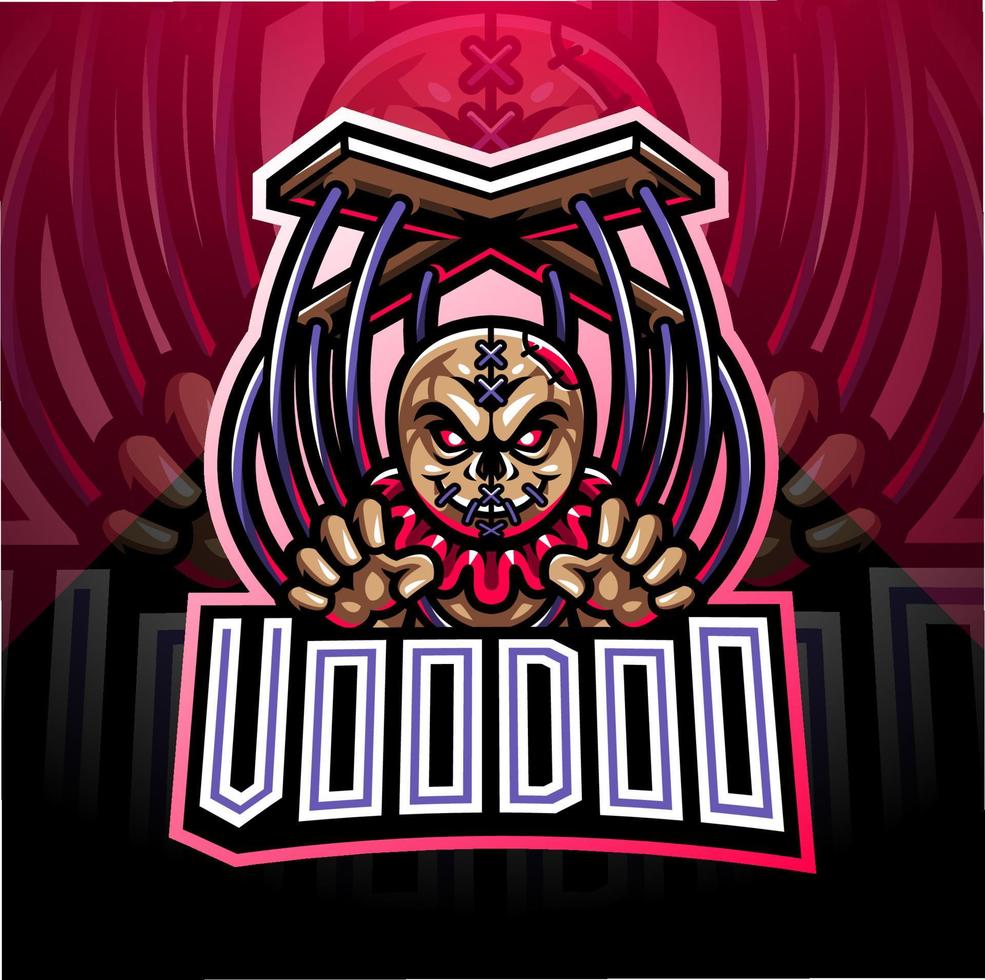 voodoo esport maskot logo design vektor