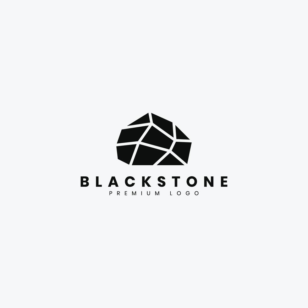 Naturlogo-Vektorinspiration aus schwarzem Stein, Illustrationsdesign aus schwarzem Stein mit Logo, einfach, minimalistisch, modern vektor