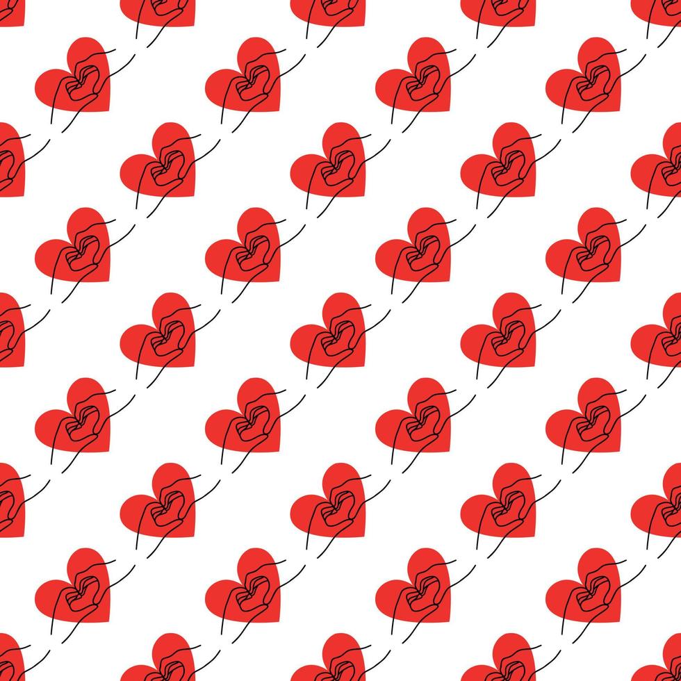 mönster med ett hjärta i form av hands.valentines day design vektor