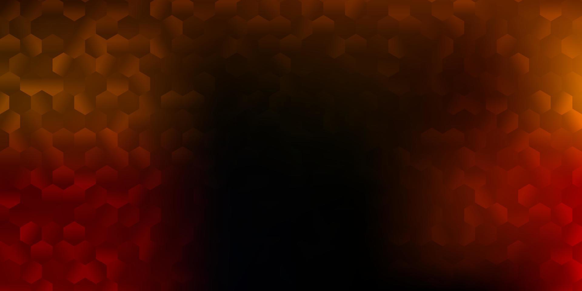 mörk orange vektor konsistens med färgglada hexagoner.