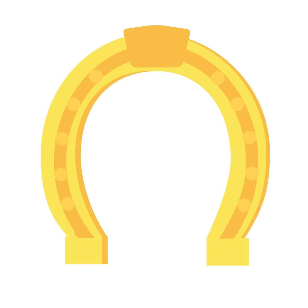 gyllene hästsko vektor stock illustration. en symbol för lycka och välstånd. skor för en hästs hov. isolerad på en vit bakgrund. smide