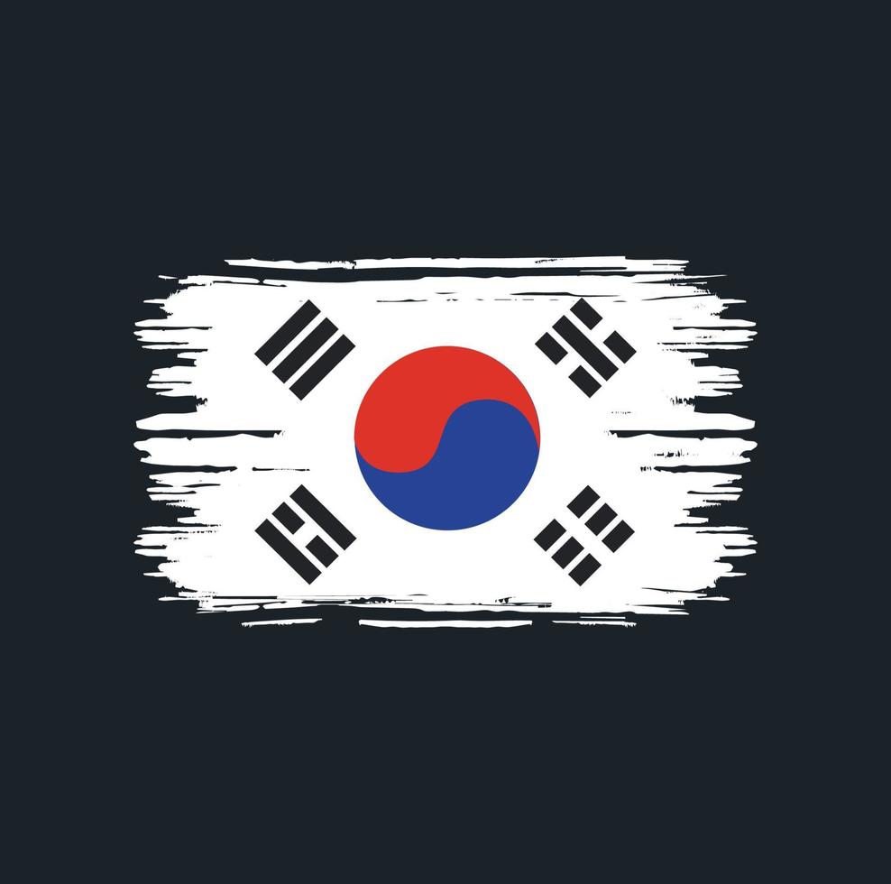 sydkoreas flaggborste. National flagga vektor