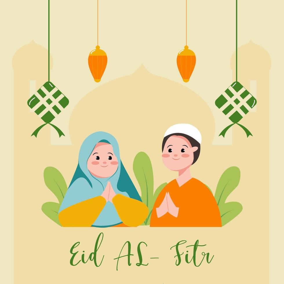 eid al-fitr flacher illustrationshintergrund vektor