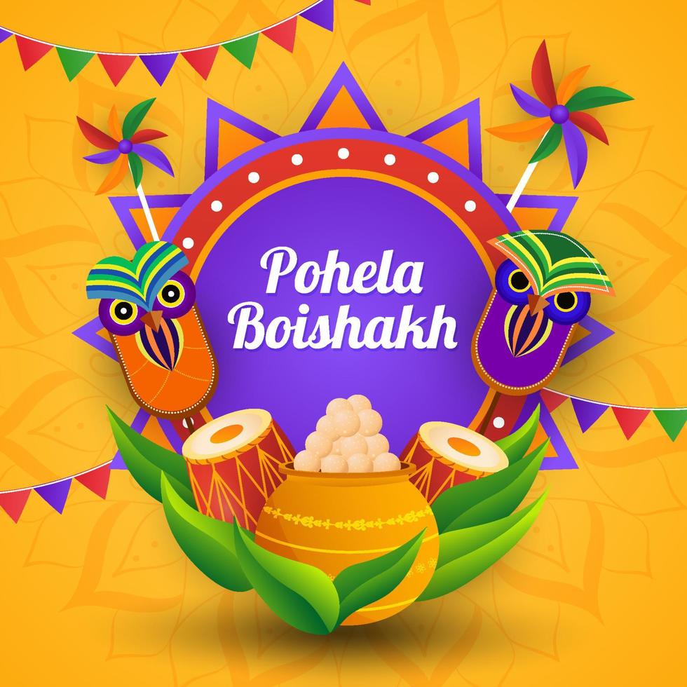 glad pohela boishakh bakgrund vektor