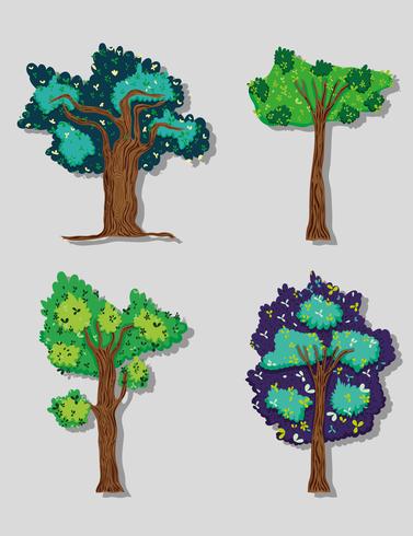 Uppsättning av skogsträd vektor