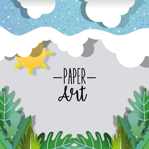 Papierkunst-Naturlandschaft vektor