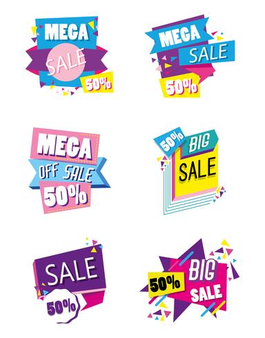 Uppsättning av stor försäljning shopping affisch vektor