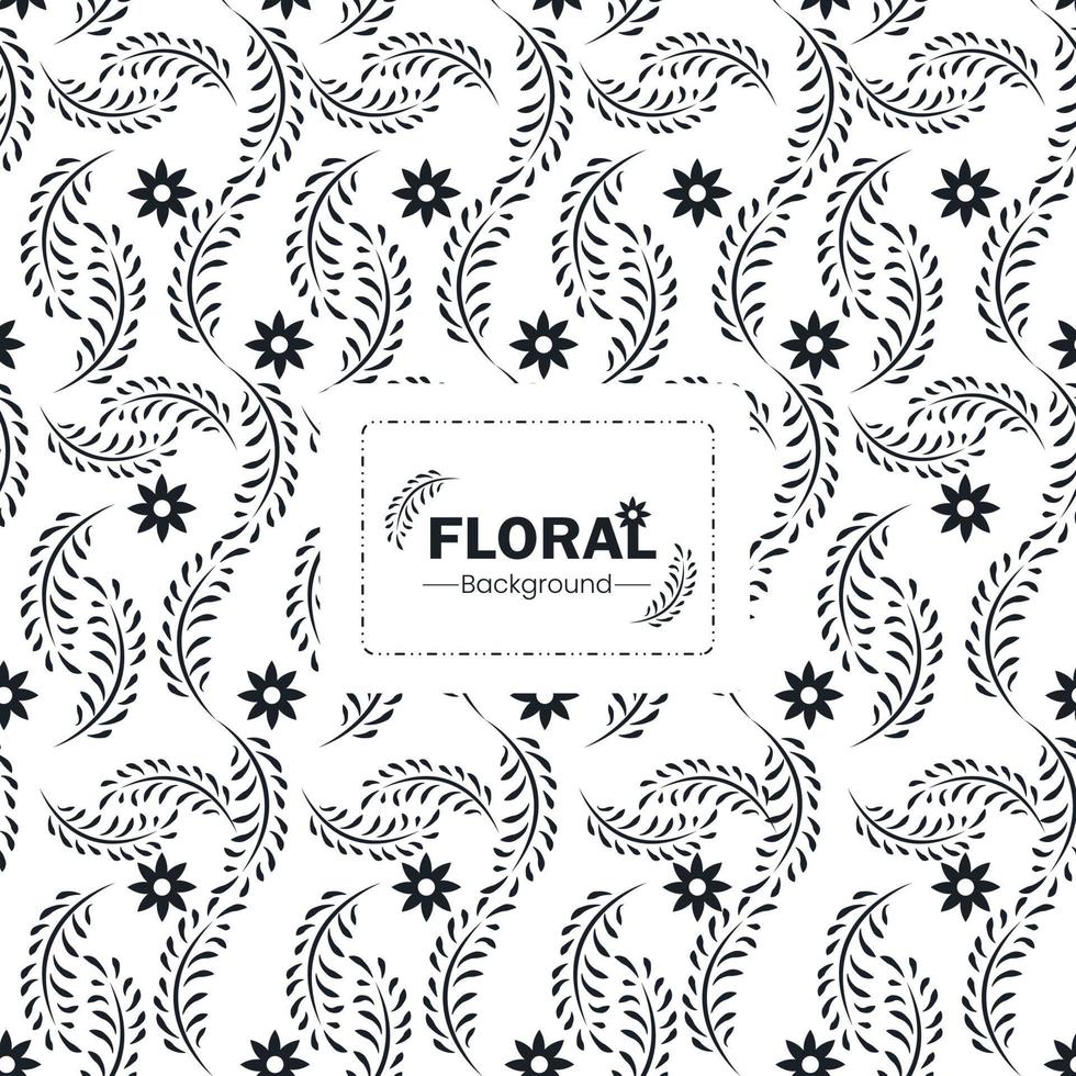 svart och vitt blad blomma blommiga element geometrisk vektor bakgrundsgrafik design.