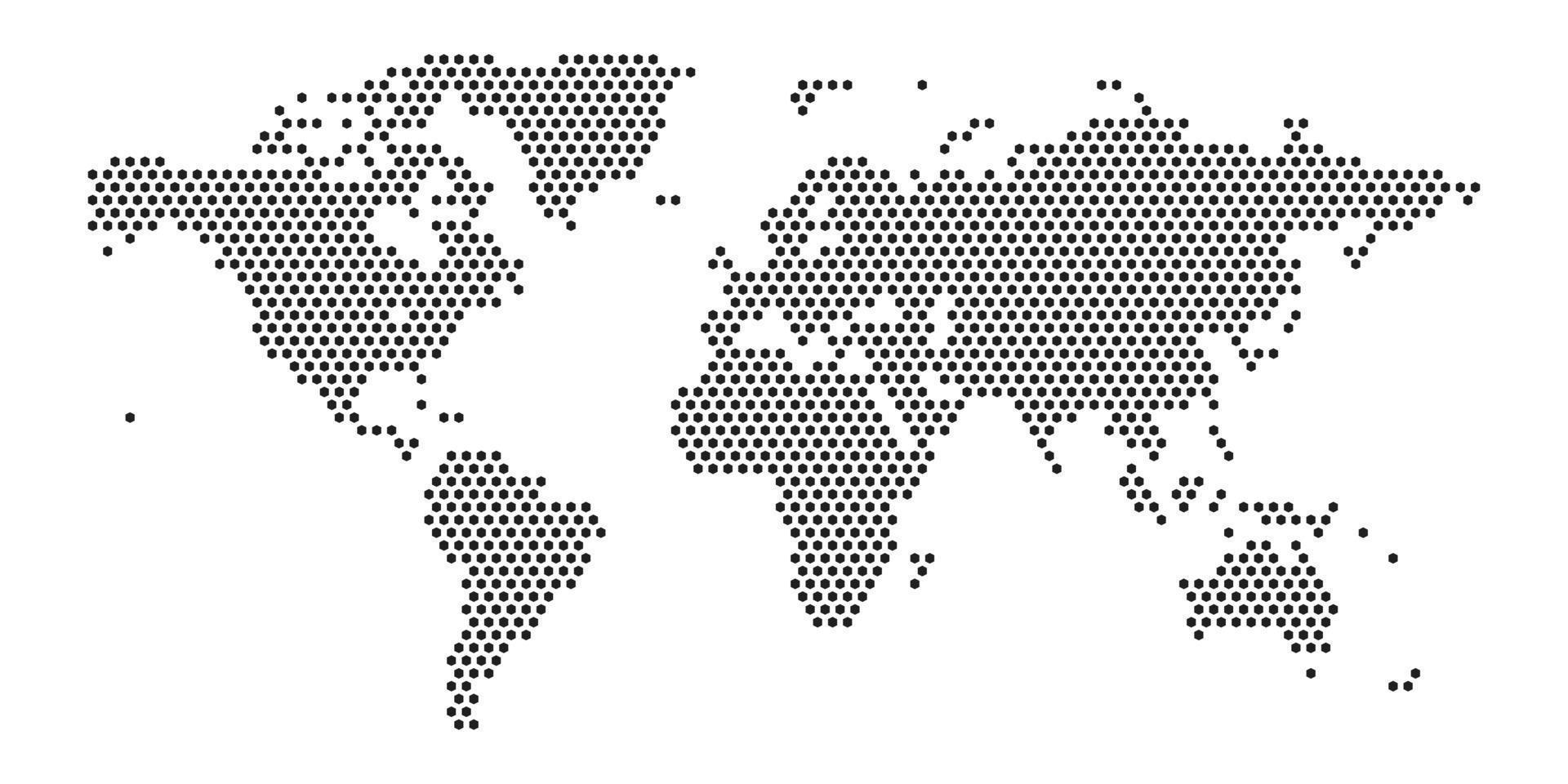 Weltkarte auf weißem Hintergrund. Weltkartenvorlage mit Kontinenten, Nord- und Südamerika, Europa und Asien, Afrika und Australien vektor